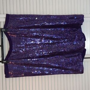 Joseph Le Bon Purple Handmade Silk and Sequin Skirt
